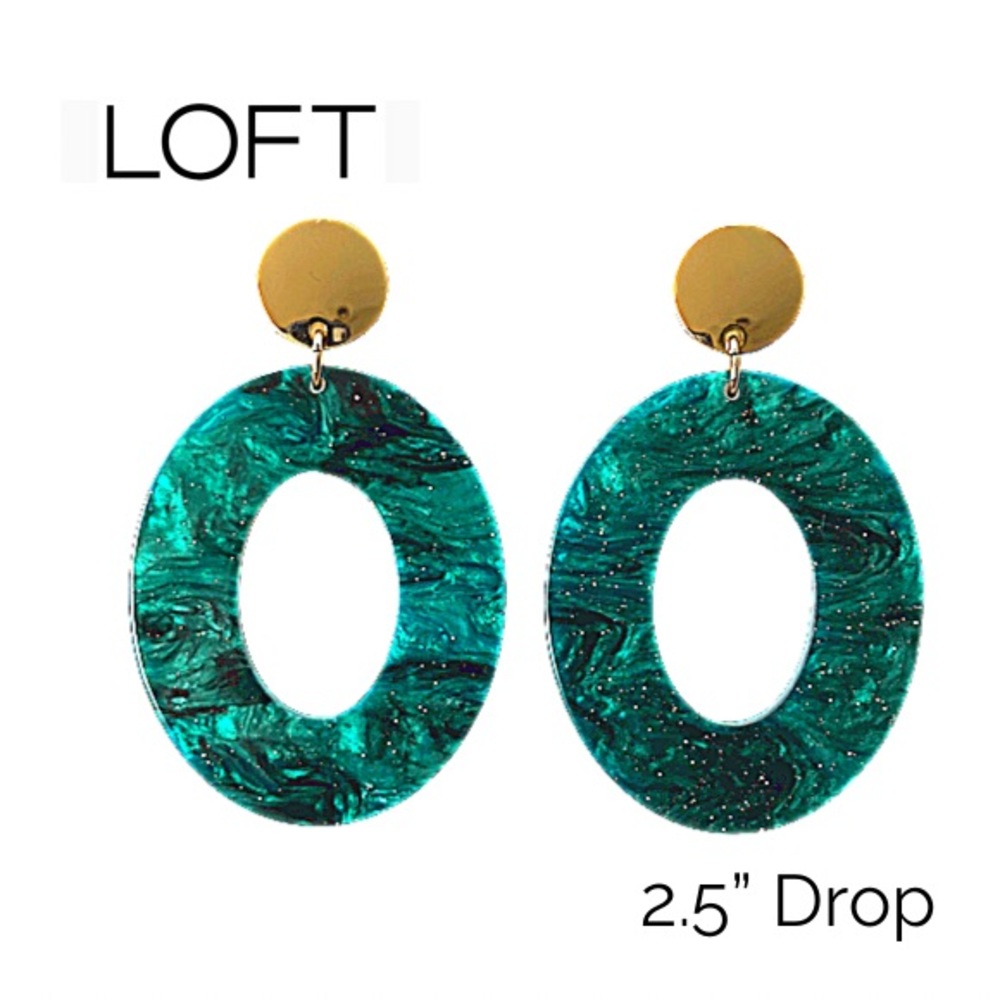 Loft Earrings green & gold metallic earrings